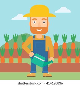 Farmer with watering can.
