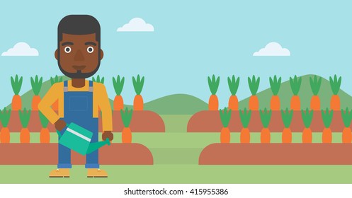 Farmer with watering can.