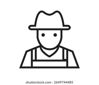 Granjero que lleva el sombrero con la cara sonriente