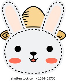 A farmer white rabbit