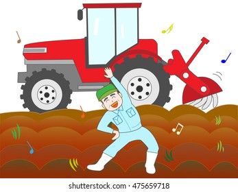 The farmer who exercises in an interval of the farming.