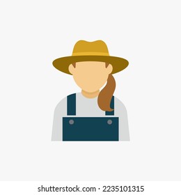 Farmer Woman Avatar Vector Avatar Icon
