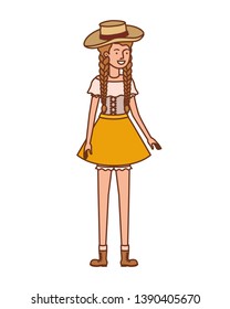 farmer woman with straw hat