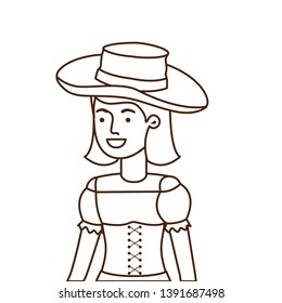 farmer woman with straw hat