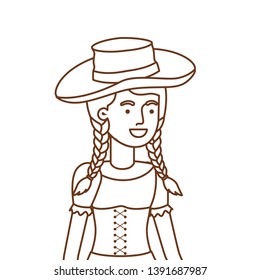 farmer woman with straw hat