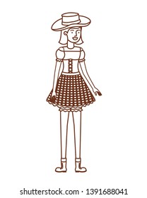 farmer woman with straw hat