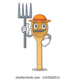 Farmer wooden spoon character cartoon
