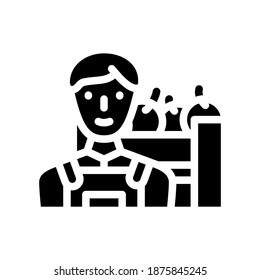 farmer worker glyph icon vector. farmer worker sign. isolated contour symbol black illustration