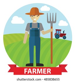 Farmer working in the farm