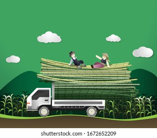 Farmer working on truck outdoor
