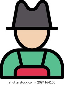 farmerr vector illustration isolated on a transparent background. stroke vector icons for concept or web graphics.
