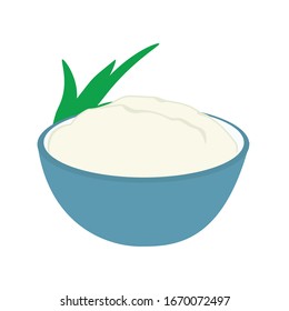 Farmers cheese, curd cheese or cottage cheese in bowl. 