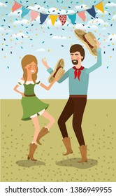 farmers couple celebrating with garlands