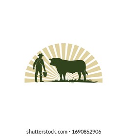 FARMERS AND COWS, work on the paddy fields in the trees