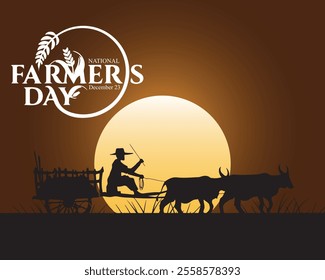 Farmers Day. December 23. Holiday concept. Kisan Diwas banner, poster and card. template for background. vector illustration.