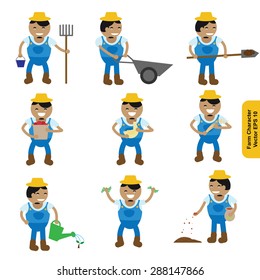 Farmers in flat modern style Vector illustration