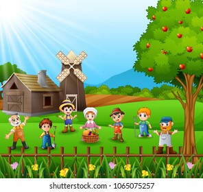 The farmers gathered in farm