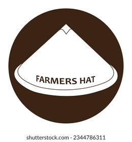 Diseño sencillo de ilustración del vector del icono del sombrero del agricultor
