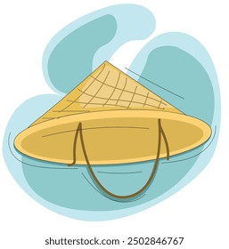farmer's hat made of woven bamboo.vektor
