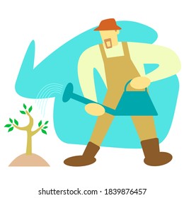 Farmers Life, Farmer Seeding, Planting, Watering and Harvesting, Farmer Looking at the Plant, Daily Life in the Farm, Daily Life in the Barn, Hay Field, Farmer Patience