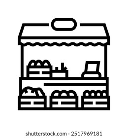 farmers market autumn line icon vector. farmers market autumn sign. isolated contour symbol black illustration