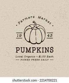 Farmers Market Fall Pumpkins Logo