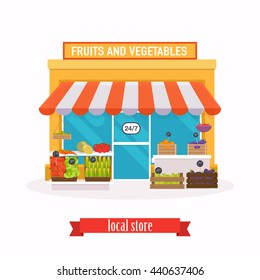 Farmers market. Flat design modern vector illustration concept.
