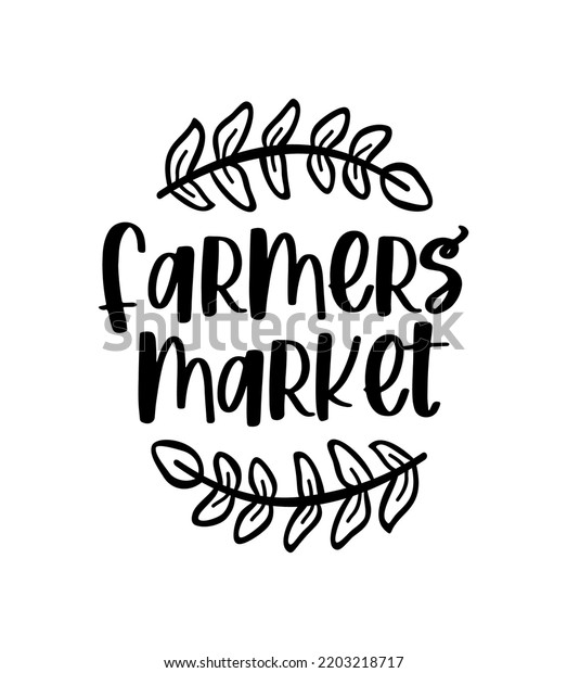 Farmers Market Hand Drawn Doodles Badges Stock Vector (Royalty Free ...