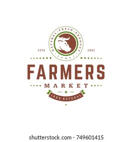 Farmers Market Logos Templates Vector Objects Stock Vector (Royalty ...