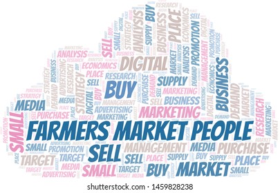 Farmers Market People word cloud. Vector made with text only