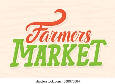 Farmers market sign. Hand lettering.