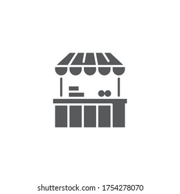 Farmers Market Stall Vector Icon Symbol Isolated On White Background