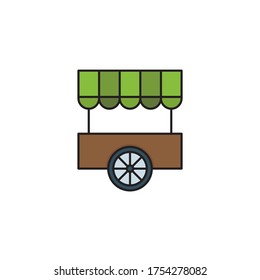 Farmers market stall vector icon symbol isolated on white background