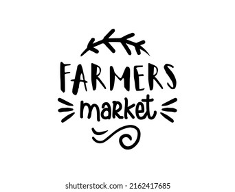 Farmers Market Vector Brush Lettering Typography Stock Vector (Royalty ...