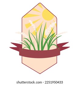 Farmer's market vector illustration. Eco agriculture, farming. Isolated on a white background. Rye, wheat, oats, barley, sesame