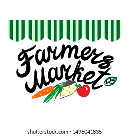 Farmers market vector with vegetables