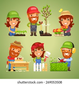 Farmers at Spring Work Set. In the EPS file, each element is grouped separately.
