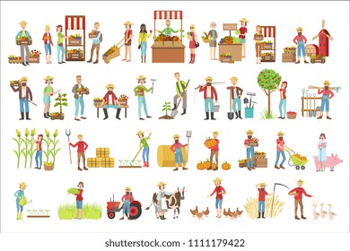 Farmers And Their Products Set