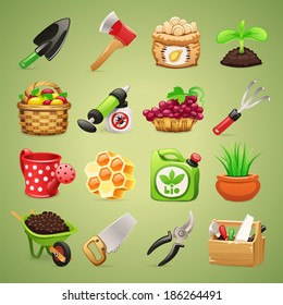 Farmers Tools Icons Set1.1 In the EPS file, each element is grouped separately.