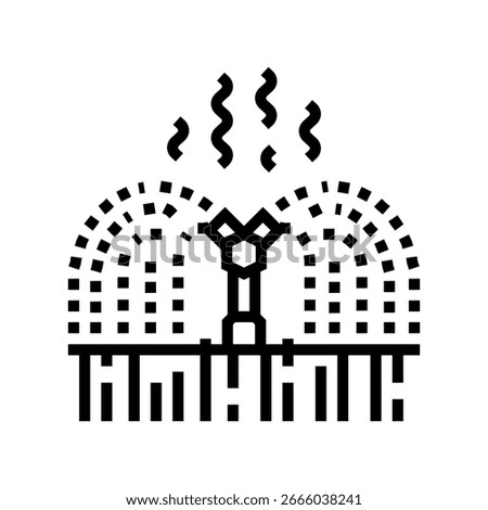 farmers using water contaminated metals irrigation line icon vector. farmers using water contaminated metals irrigation sign. isolated contour symbol black illustration