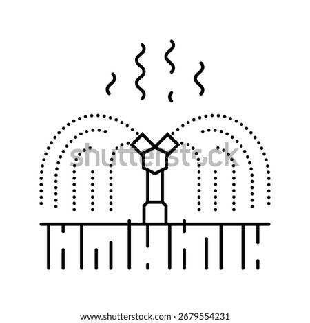 farmers using water contaminated metals irrigation line icon vector. farmers using water contaminated metals irrigation sign. isolated contour symbol black illustration