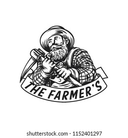 the farmers vector illustration logo