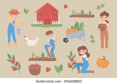 farmers workers farm agriculture products