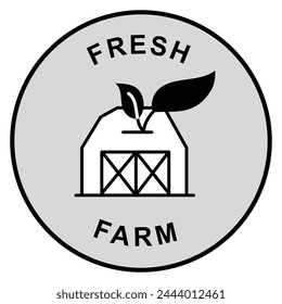 Farm-Fresh Delicacies: Fresh Farm. Vector Badge Icon.