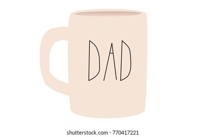 Farmhouse Artisan Big Letter DAD Mug