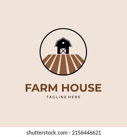 farmhouse badge logo vintage vector illustration design