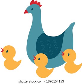Farmhouse bird chiken flat style