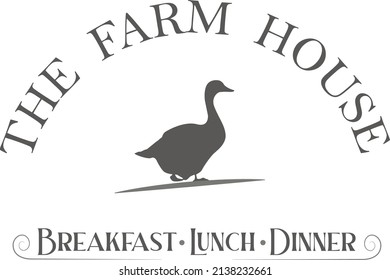 The farmhouse breakfast, lunch, dinner  logo design. Vector illustration.
