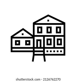 farmhouse building line icon vector. farmhouse building sign. isolated contour symbol black illustration