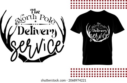 Farmhouse Christmas design. north pole delivery service vector printable.